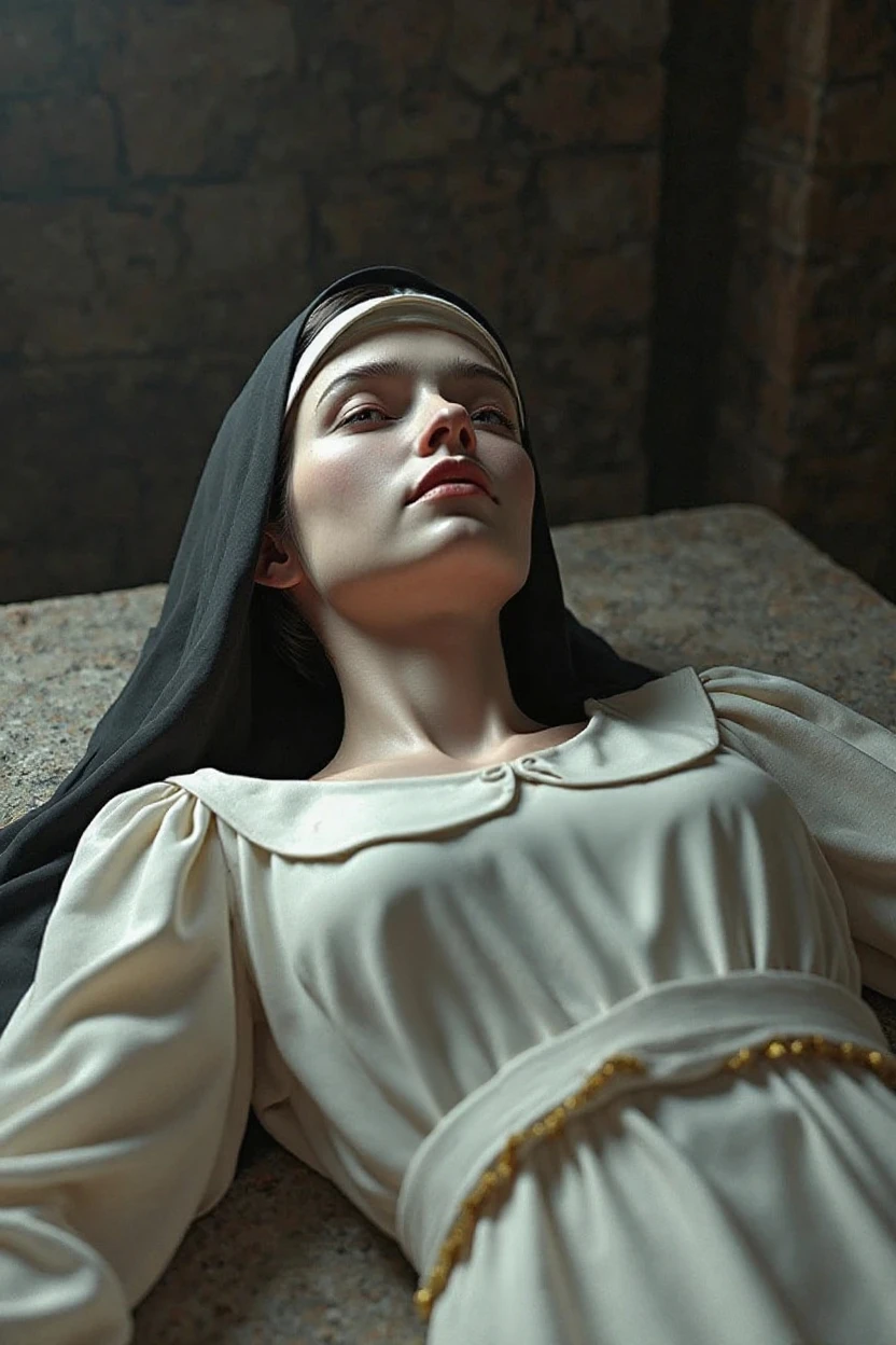 check_9, check_8, check_7_up, 1 girl, 1 boy, Gorgeous body, pubic hair, beautiful sexy nun, she is beautiful and very hot, prays, majestic setting, Return Rider, sex for salvation 