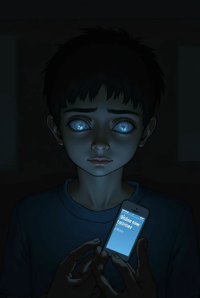 A boy using his cell phone