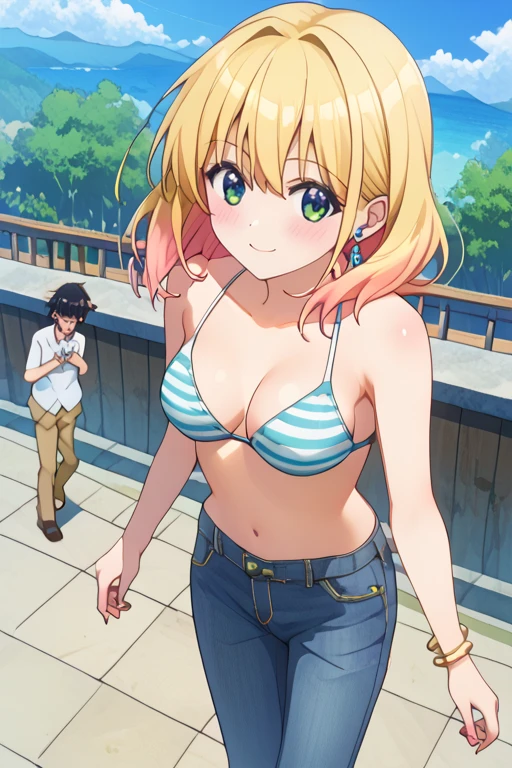 (((pixel-perfect, detail-perfect))), solo, 1girl, mari ohara, smile, pool, bikini, armpit, large extreme filesize, ultra High Qality