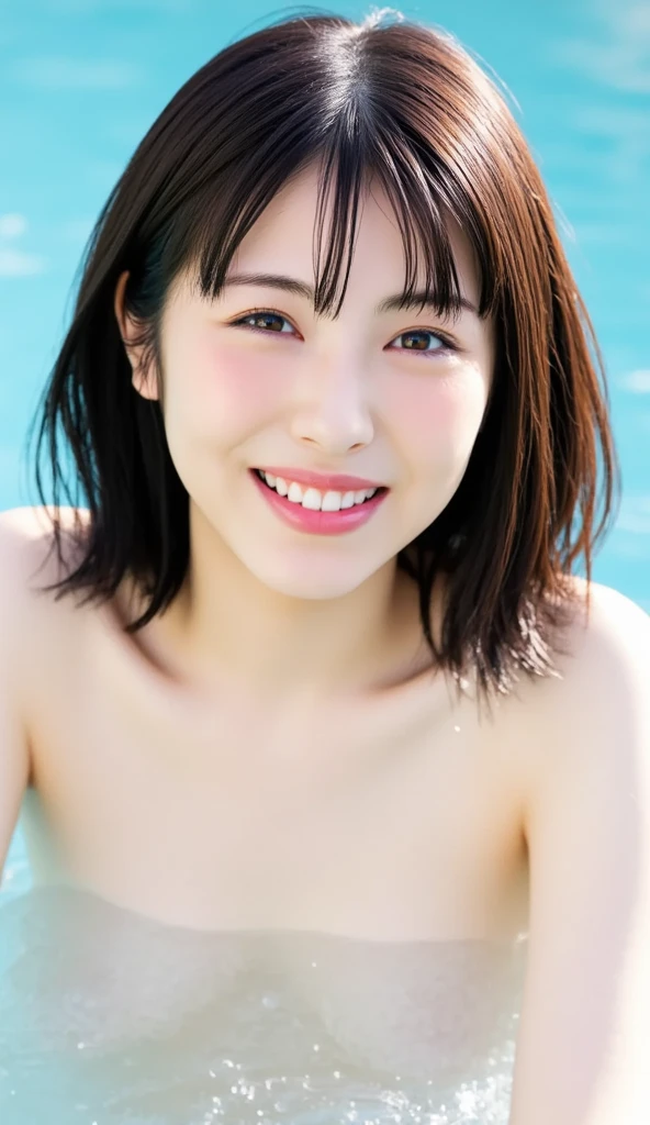 Highest quality、woman、Natural Skin、Fingerless、No arms、No hair、Upper body naked、small breasts,small nipples,erection of nipple,topless、Nipples
