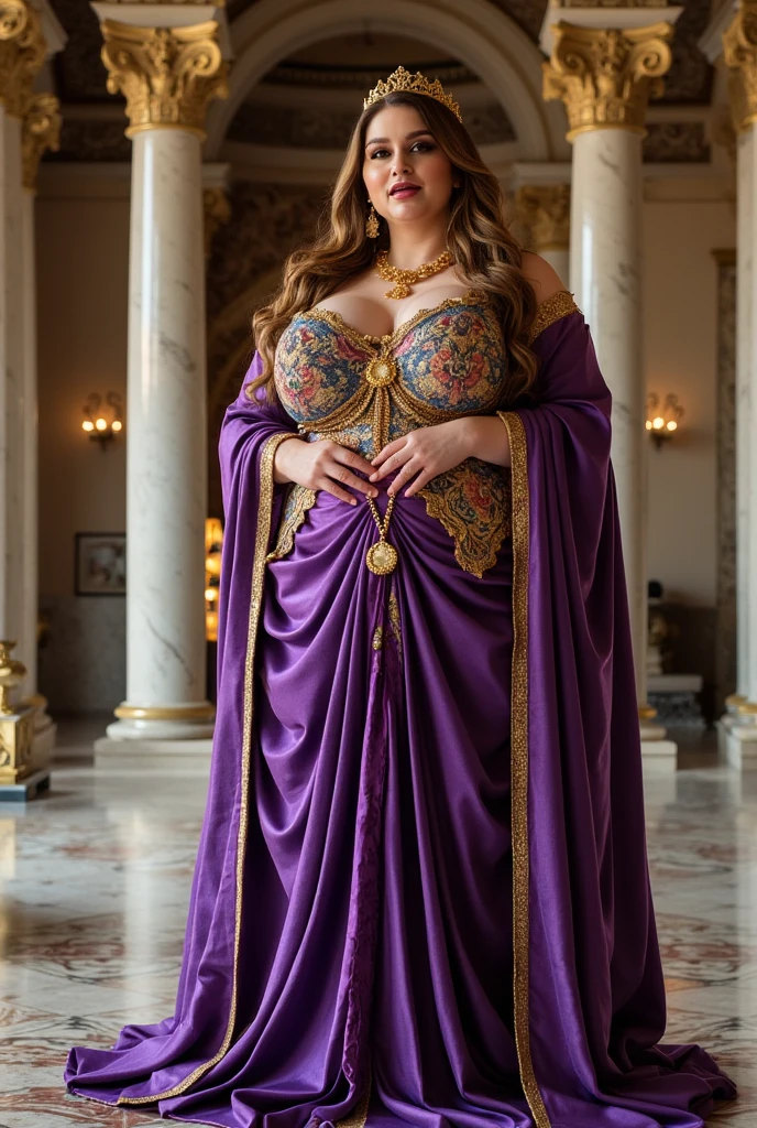 (hyper realstic)、Ancient priestess、Ancient female shamans、
immensity　Beautie　high-level image quality　hight resolution　Realistic　Shorthair　a blond、　blond woman in a、A MILF、Middle-aged woman、((Big big))、detailed skin textures、超A high resolution、Realistic、Voluptuous body shape、A smile、Middle-aged beauty、Beautiful expression、With detailed red-black areola 、little purple ailfi long blonde hair、Kamimei、Very delicate and detailed skin texture、３５Female Shaman、{(Ancient ornate and luxurious temples)、(A lot of torches are burning)}、Ancient priestess、Large cleavage、Large open neckline、big red lips、(Colorful and glamorous clothes and luxurious accessories)、I have an ornate platinum wand、