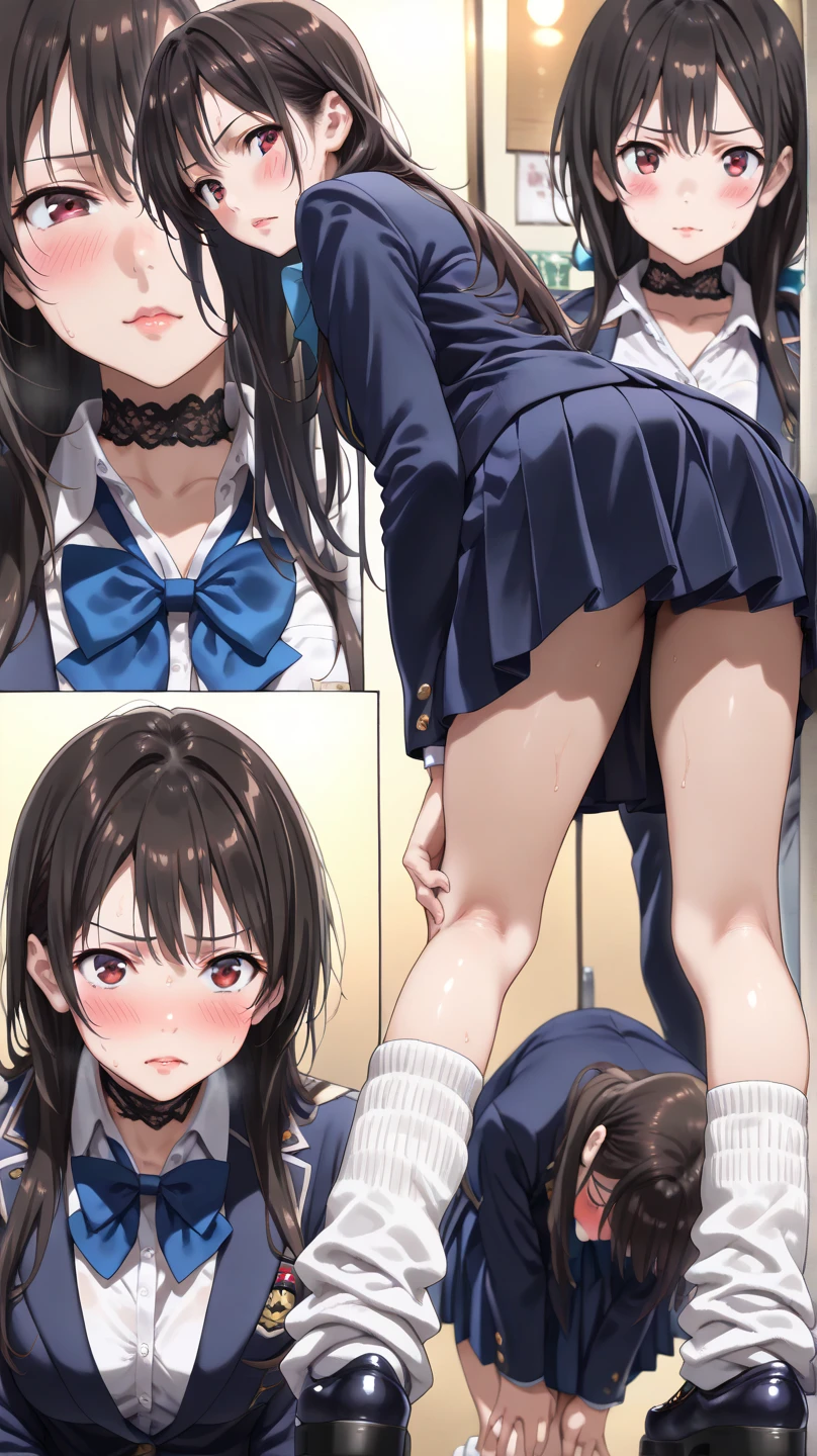 high school girl、beautiful girl、Black Hair、Back alley at night、There are a lot of men around、Standing ???????????、Being attacked by a man、Having your butt touched、Embarrassed、Panties are taken off、????、One Girl、mini skirt, Highest quality, Displeased face, blazer, blouse,Pink pattern bra、Panties with pink pattern, Her thighs and groin are wet with love juice. 、crowd、Big 、Big Ass、Thick thighs、Having your butt touched、Obscene sound effects、Naughty sound effects