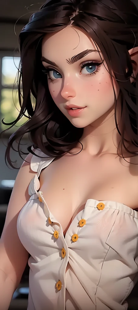 Pin up girl, 60s style, cowboy shot, erotic, adorable, superbly beautiful, (((naked top))), (detailed face and eyes:1.2), vintage, parting away tits, round chest, curvy, firm thighs, big hips, flat abs, (((dark big nipples))), shallow depth of field, hyper realistic, realistic photography, retro, (((11yo))), (((kids))), outdoor, flowery garden, warm yellowish sunlight, misty, latina child:1.2, (((lolita))), short bobbed hair
