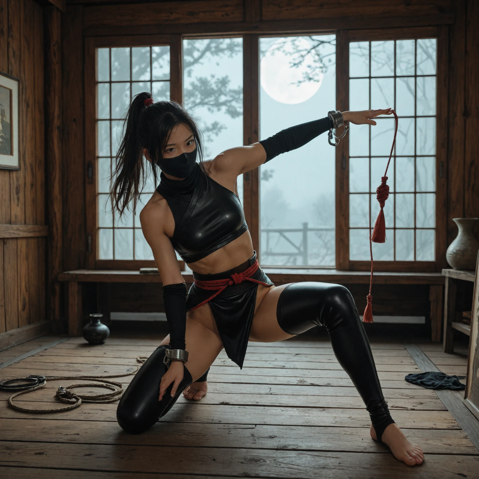 (photo Realistic:1.4), (hyper Realistic:1.4), (Realistic:1.3), best quality,dead,Fell on his back,samurai,girl,(breastplate),Fallen,13 years old,slender,in the forest,from above,Detailed skin texture,whole body,,No sleeve