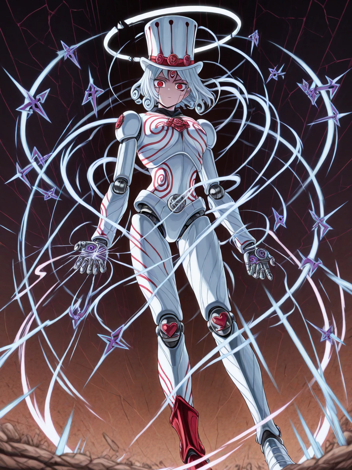 (Masterpiece, Top Quality, Best Quality, Official Art, Beautiful Indulgence: 1.2), (1 Girl: 1.3), Very Detailed, Colorful, Supreme Detail ((Ultra Detailed)), (Highly Detailed CG Illustration), (Very Delicate and Beautiful)), (From the Side), Cinematic Light, (1 Machine Girl)), Solo, Full Body, (2 arms), ((2 legs)), (5 fingers), (Mechanical Joints: 1.2), large breasts, ((Mechanical limbs)), (Blood vessels connected to tubes), ( Mechanical vertebrae attached to the back), ((mechanical cervical vertebrae attached to the neck)), expressionless, (wires and cables attached to the neck: 1.2), (head wires and cables: 1.2) (character focus), (lower body integrated with mechanical devices), science fiction, white background, (blood: 1.5), cruelty, absurdity, erotic rotesque, fusion with machines, Fully mechanized lower body, blue hair, gradient hair, green hair