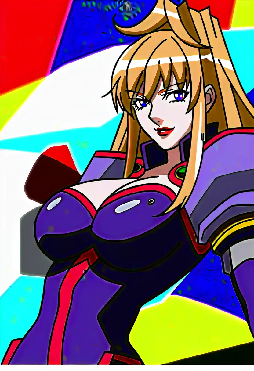 score_9, score_8_up, score_7_up, score_6_up, score_5_up, score_4_up,detailed Lora,masterpiece,best quality,highres,absurdres,official art,official style,source_anime,anime coloring,(anime_screencap),(megami magazine),anime,animated,explicit,shiny skin,extremely detailed CG unity 8k wallpaper,detailed face,perfect face,beautiful face,detailed eyes,perfecteyes,expressive eyes,perfect anatomy,BREAK,MIzuki_Tachibana,blond hair,long hair,ponytail,blue eyes,red lips,huge breasts,cleavage,purple bodysuits,purple gloves,high heels,nallow waist,lewd lowerbody,cowboy shot,standing,