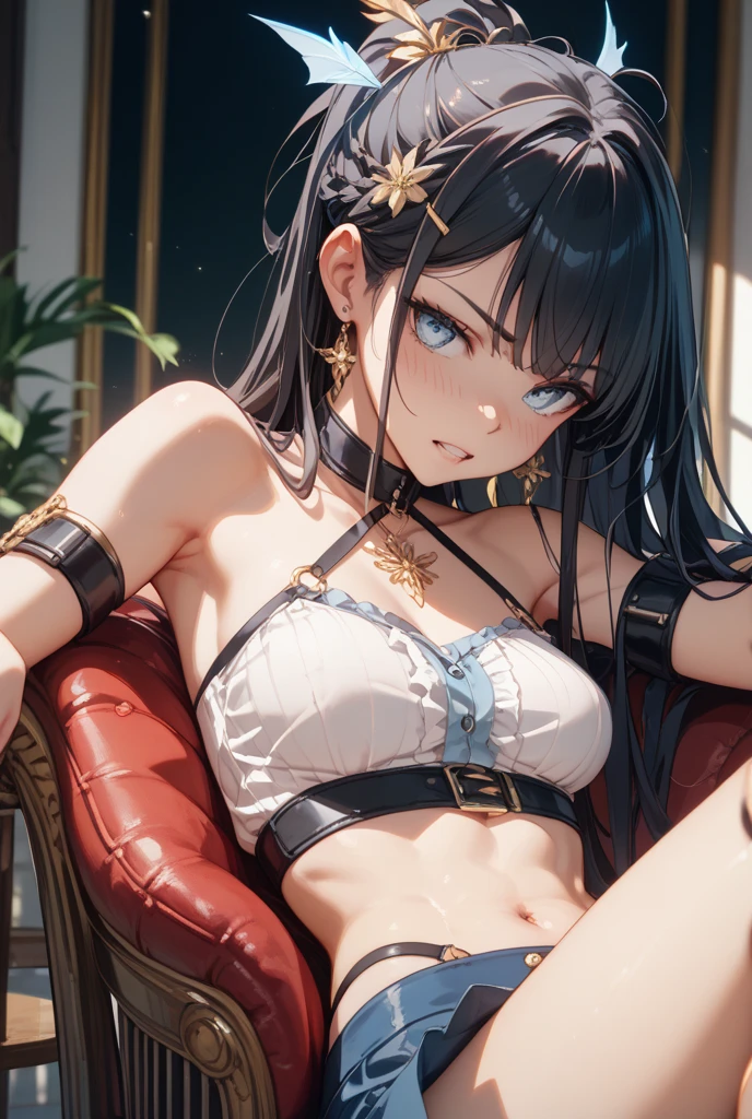 (masterpiece), best quality, delicate and stunning, glamorous, ultra-high resolution, (1girl), (sensual pose:1.2+alluring expression), (glowing bronze skin:1.1), black hair, (sketch)(smoky eye makeup:1 --auto --s2