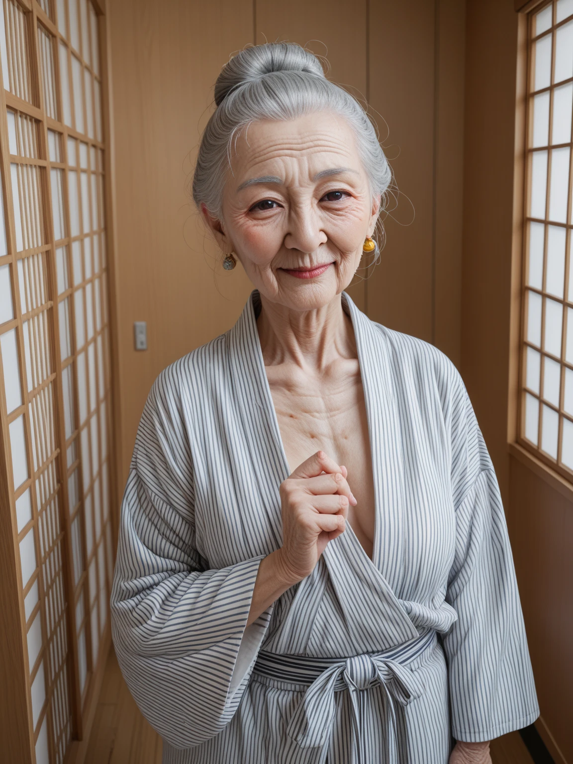 Photo for ID, aunt, Get noticed, ((Fractal Art)), (((masterpiece))), 8K, Clear images, (((alone))), (((Older Japanese Mature))), Pure white background, Gray Hair, please lower your arms, wear a flashy , gravure, Look forward, ((Elderly mature woman with an old face)), Depict lips accurately,Red lips, Flashy makeup, (((alone))), (((Perfect ))), Elderly, Pure white background, gravure, Natural upright posture, Look forward, (()), From the up, Highest quality, Very detailed, Realistic, Very detailed細なスキン, (1 Japanese Mature), (positive), 120 years old, , Mature politician, Glamour, , Pure white skin, Looking at the audience,