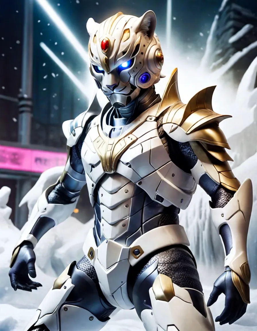 1man, masterpiece,best quality, masterpiece, high detail,detailed face,detailed eyes,rendered eyes,perfect eyes,hip lines,ambient occlusion,crisp image,detailed,amazing,8k,8k wallpaper,8k background,high detailed skin,high res, ((male shot)), (running), megazord, mecha, (sitting in megazord cockpit) ((solo)), (silver chrome male Power Ranger), (((silver chrome armor, silver chrome Fox helmet, silver chrome bodysuit, white belt, black eyes, white gloves))), (((white boots))), gold chrome armor, white gloves, silver chrome bodysuit, vambraces, photo-realistic, ultra-realistic, unreal engine,