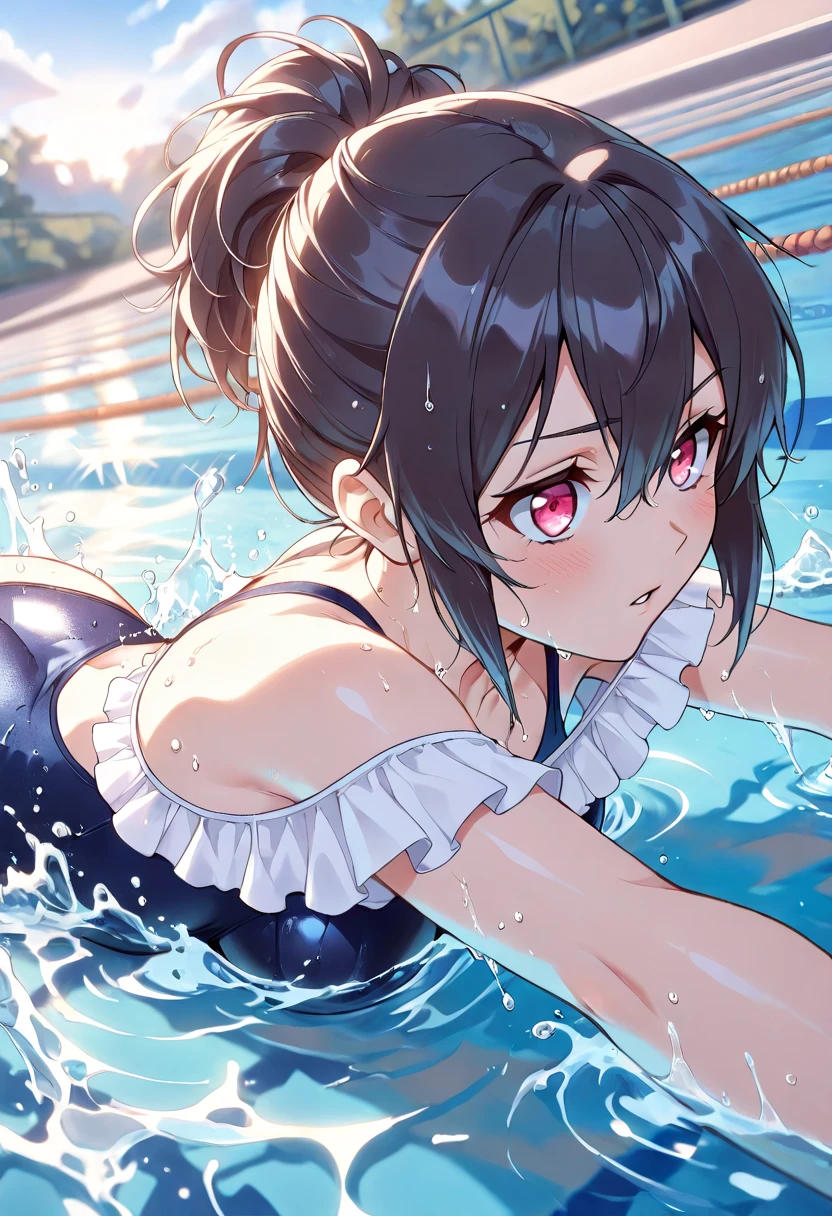 school swimwear、pool、girl