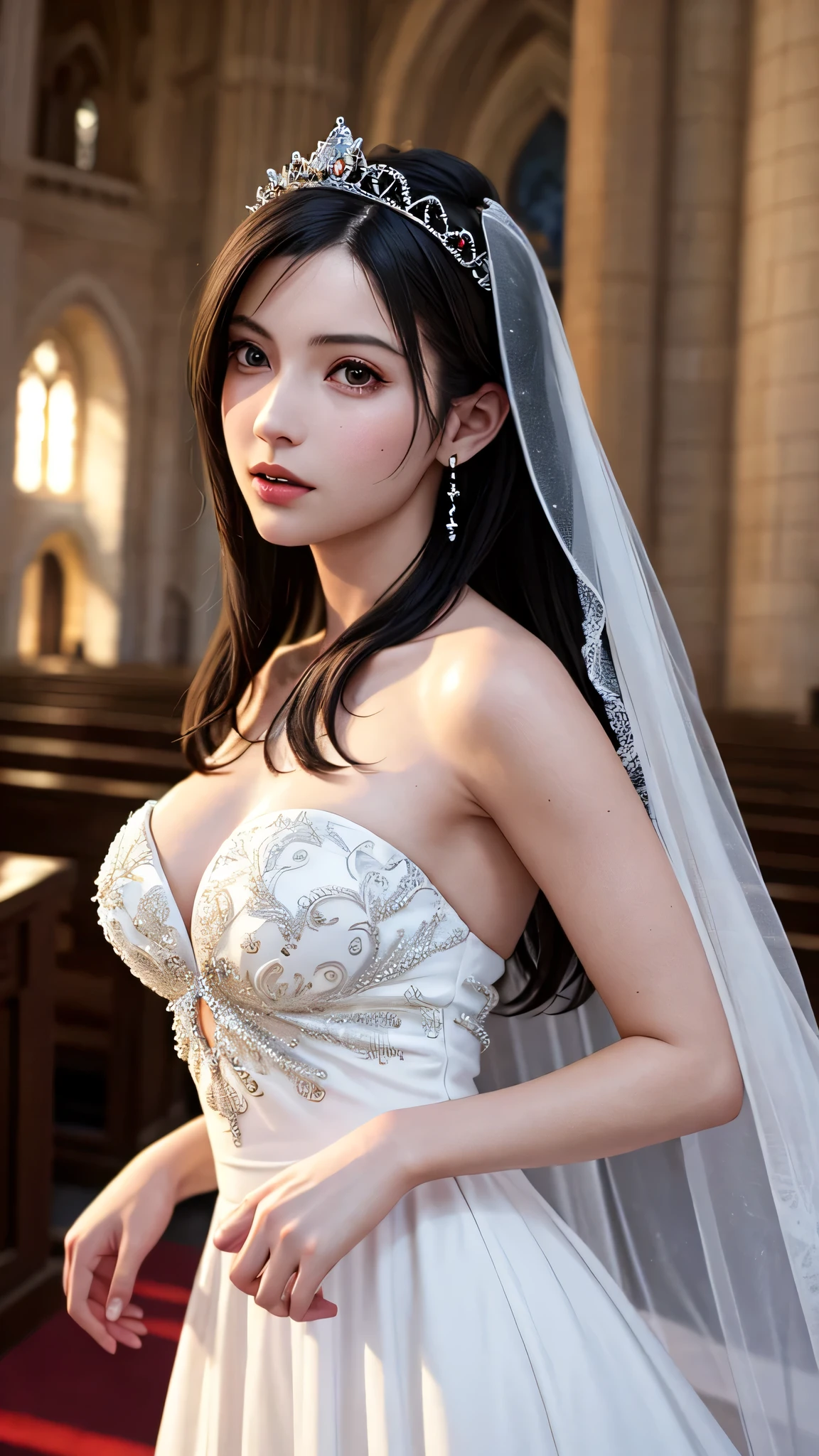 White Background、Professional Lighting、(((Professional Lighting 1.5)))、Translucent skin texture、Beautiful Skin、Beautiful Skin、、Off the shoulder、(((Wedding dress、See-through 1.5)))、fluttering feathers、??????? of Musical Notes、(())、Face close-up