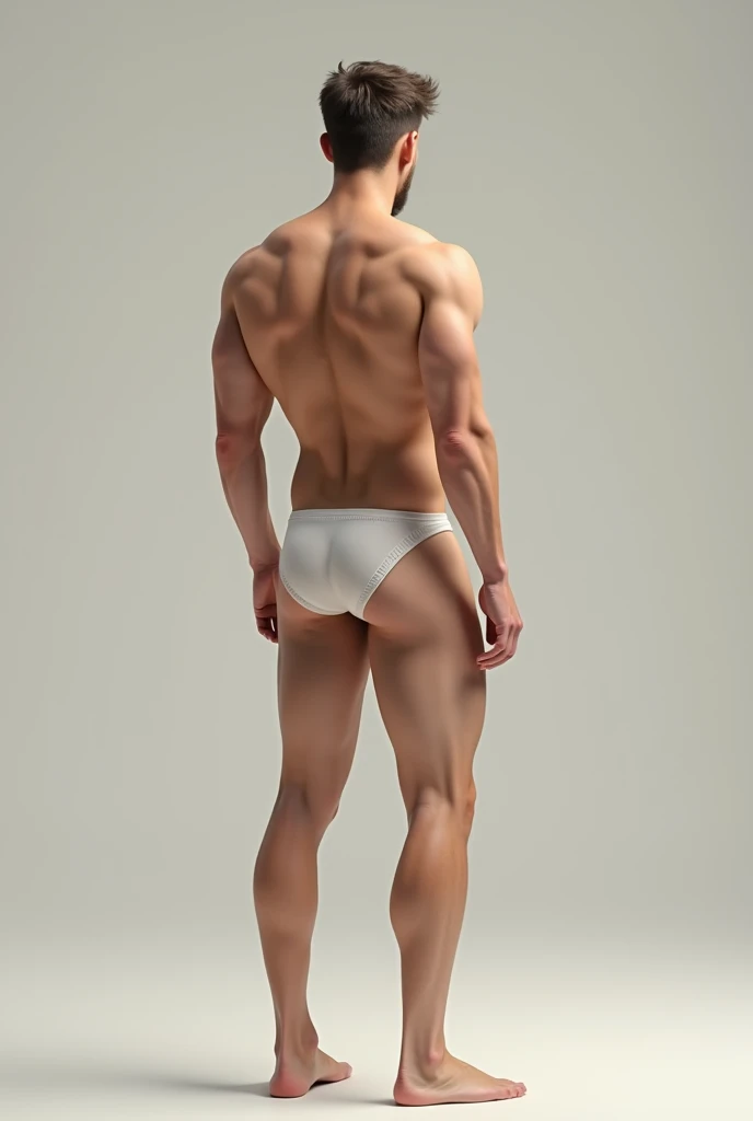 A naked man without underwear and with a penis