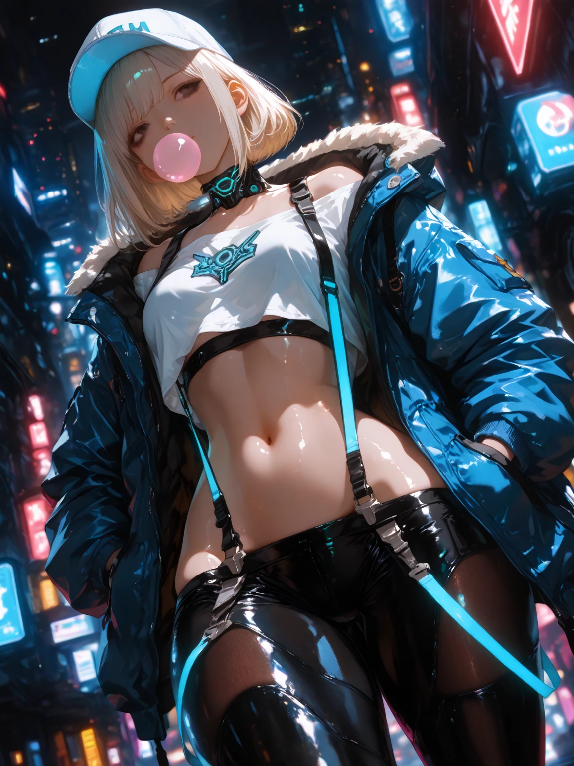 sporty girl,(((1girl))),((girl with long blonde hair and freckles, extremely cute and gorgeous)), nude
(large breasts:1.4),saggy blonde hair:1.35,straight hair,long hair:1.4,colored inner hair,ear breathing))),((heterochromia:1.5, (pink_eye and aqua_eye))),(((freckles on the face,freckles,freckled girl))),((fat)),(((lustrous skin:1.5,bright skin: 1.5,skin tanned,shiny skin,very shiny skin,shiny body,plastic glitter skin,exaggerated shiny skin,illuminated skin, wet legs))),(spider lower abdomen,narrow waist,wide hip,athletic body,inflated legs,detailed body,(detailed face)),
cute,slutty,seductive,erotic,(((nsfw))), ((crotch shot with legs wide open:1.2))
zettai ryouiki,((erotic sexy nudity :1.3)),,(rgb headphones:1.5)
(dynamic pose:1.0),embarrassed,(centered,scale to fit dimensions,Rule of thirds),
cyberpunk city by the ocean at night, with bright neon signs and dark stormy clouds and puddles, scenery:1.25,
artistic photography,(photography taken by sldr),highres, sharp focus, (ultra detailed, extremely detailed), (photorealistic artwork:1.37),(extremely detailed CG unity 8k wallpaper),((synthwave background theme)),(((vibrant colors))),(intricate background),(masterpiece),(best quality),