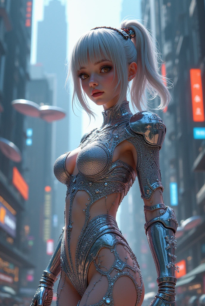 ((Best quality)), ((masterpiece)), (detailed:1.4), 3D, an image of a beautiful cyberpunk female,HDR (High Dynamic Range),Ray Tracing,NVIDIA RTX,Super-Resolution,Unreal 5,Subsurface scattering,PBR Texturing,Post-processing,Anisotropic Filtering,Depth-of-field,Maximum clarity and sharpness,Multi-layered textures,Albedo and Specular maps,Surface shading,Accurate simulation of light-material interaction,Perfect proportions,Octane Render,Two-tone lighting,Wide aperture,Low ISO,White balance,Rule of thirds,8K RAW,