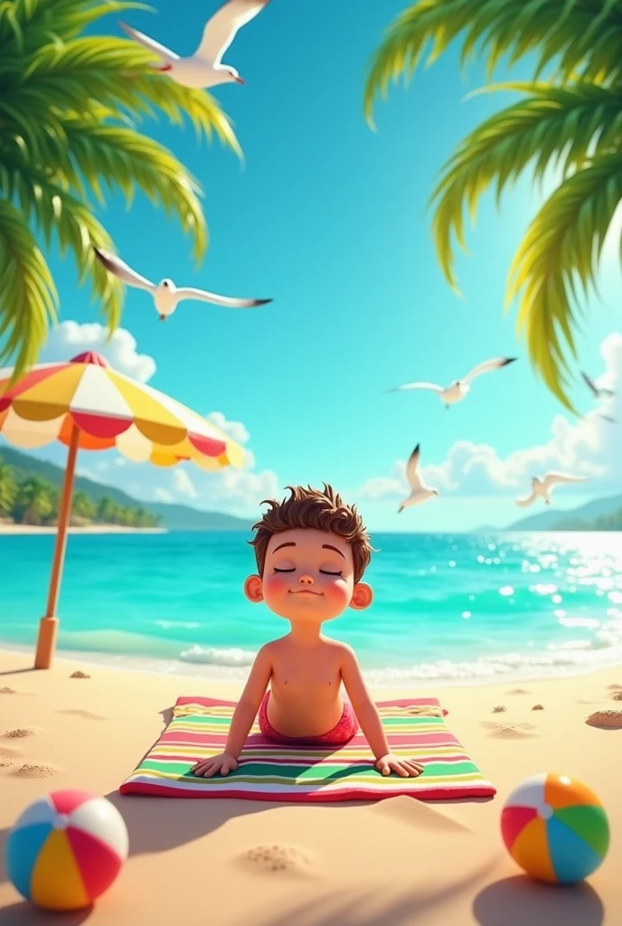 A short dark-skinned boy by the sea on the rocks fishing drinking a cold coke and eating freshly fried fish