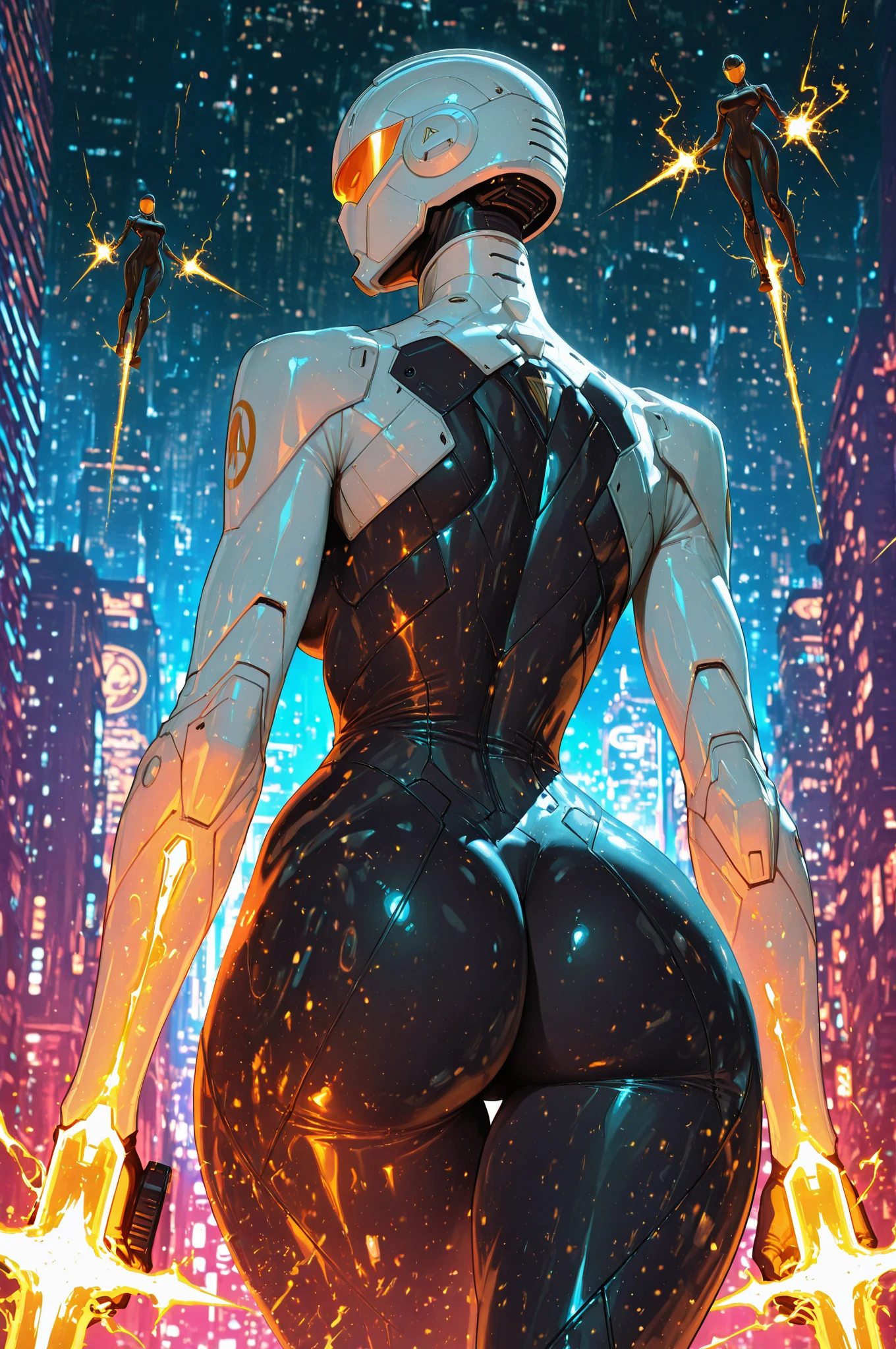 （（best qualtiy））， （（tmasterpiece））， （A detailed：1.4），（（full bodyesbian）），Enhanced dynamic perspective，An evil creature, with goat face，Hold the keyboard，Come to me，Future sci-fi city street，Street photography，Bright colors，dream magical，optic，high qulity，super-fine，Detailed pubic hair，Accurate，Cinematic lighting，OC renderer
