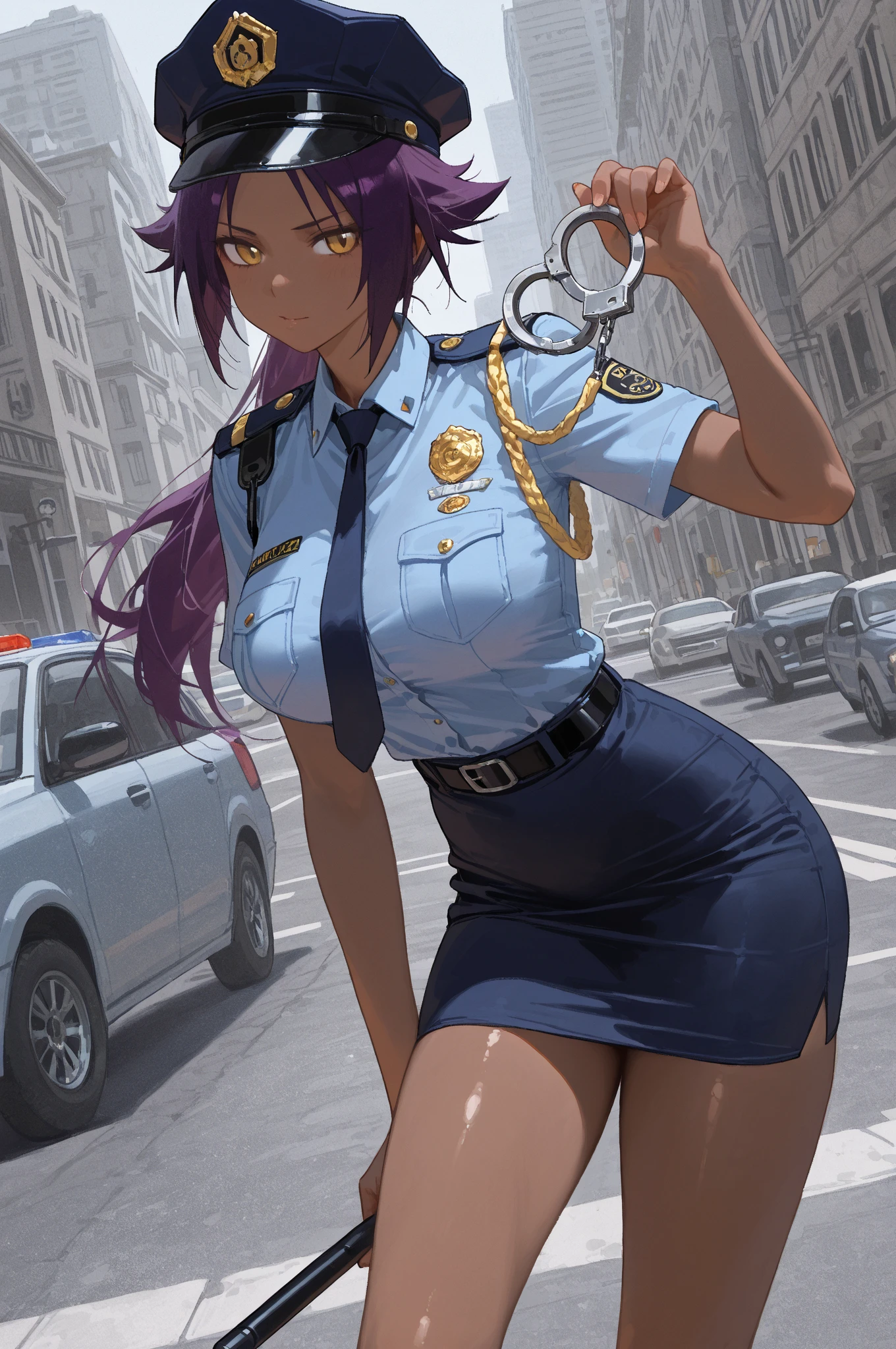best quality,<lora:add_detail:0.3>, <lora:concept_changeACharacter_GoodCop_(GCop):0.8>, GCop,
<lora:character_twilightSparkle:0.9>, twilight sparkle, smile, twilight sparkle hair, straight bangs, pink hair stripe, multicolored hair, parted lips,
