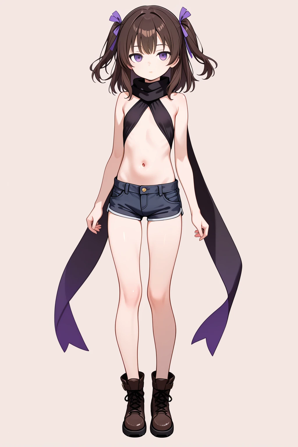 score_9, score_8_up, score_7_up,masterpiece,(bestquality),highlydetailed,ultra-detailed,1 boy, full body, solo, femboy, otokonoko, black hair, bobcut, tiny height, flat chest, bra, panties, loafers, pantyhose, simple background
