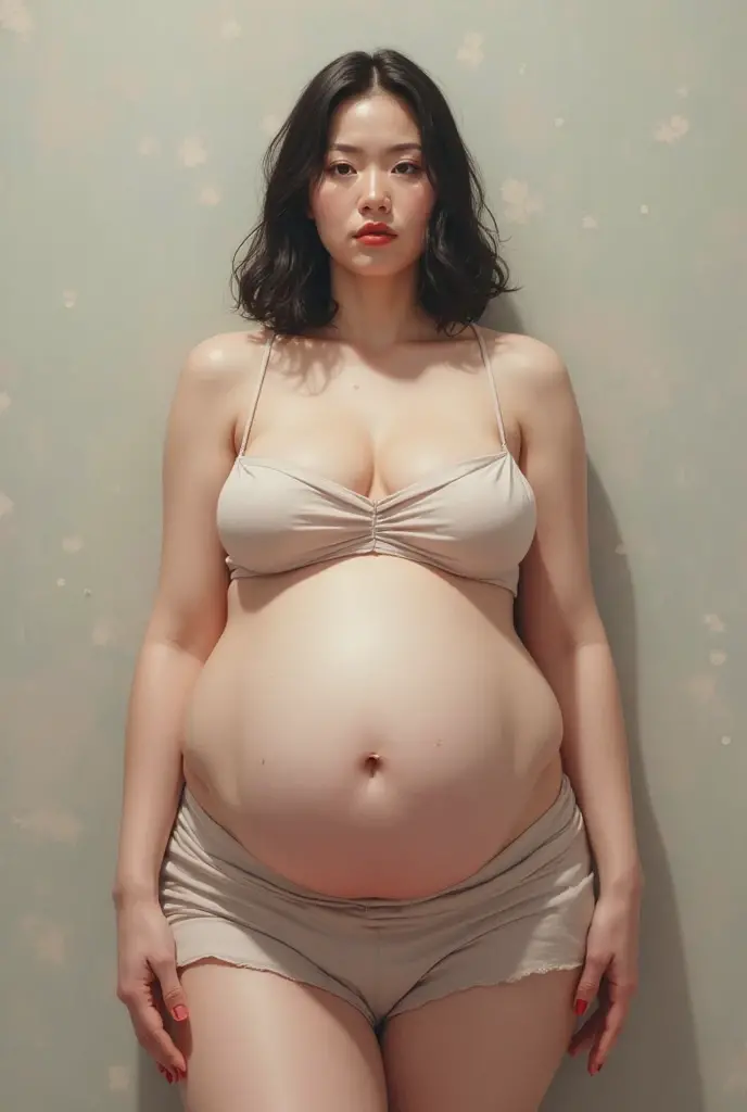 Woman with huge belly