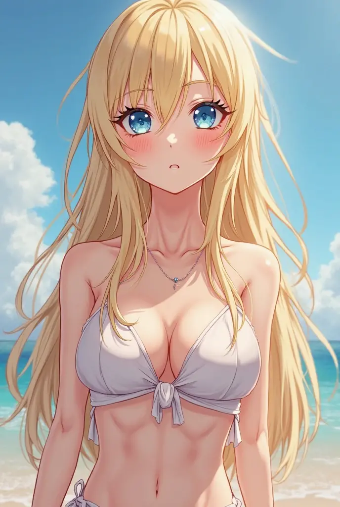 Highest quality、super high quality、16K, Delicious big breasts、woman2people、Facial expressions are random、 nude、The location is the beach、 Palm tree、cloud、pose is sitting、 Her hair color is yellow.、Hair length is random、Angle from below、Close-up shot of the subject、Small face、Very delicate facial expressions、Delicate eye depiction、Highly detailed hair、Erotic、18歳のwoman、Glowing Skin、Soft Skin、womanモデル2people