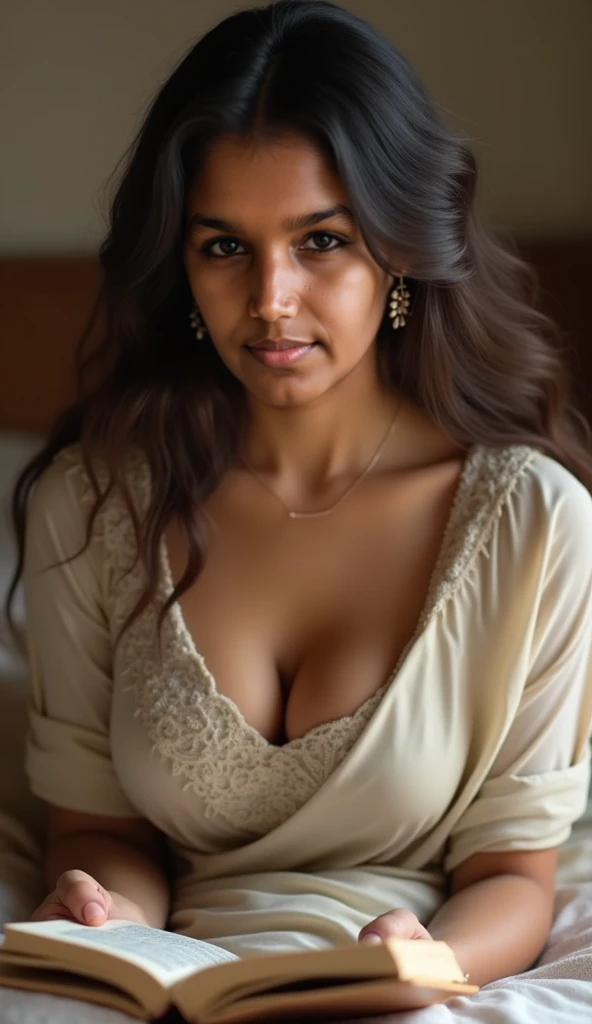Perky nipples, low cut cleavage, low cut blouse, visible nipples big areolas Nsfw, castle background, exotic girl, indian, vivacious, looking at the viewer, shining skin, perfect lighting, the embodiment of grace and elegance, provocative pose, smiling seductively, (high slut dress), deep cleavage, Big breasts, curvy ass, clear curvy details, beautiful curves, detailed eyes, detailed pupil, long shining hair, volumetric lighting, Ultra Detailed, unity 8k wallpaper, ultra detailed, aesthetic, masterpiece, best quality, photorealistic