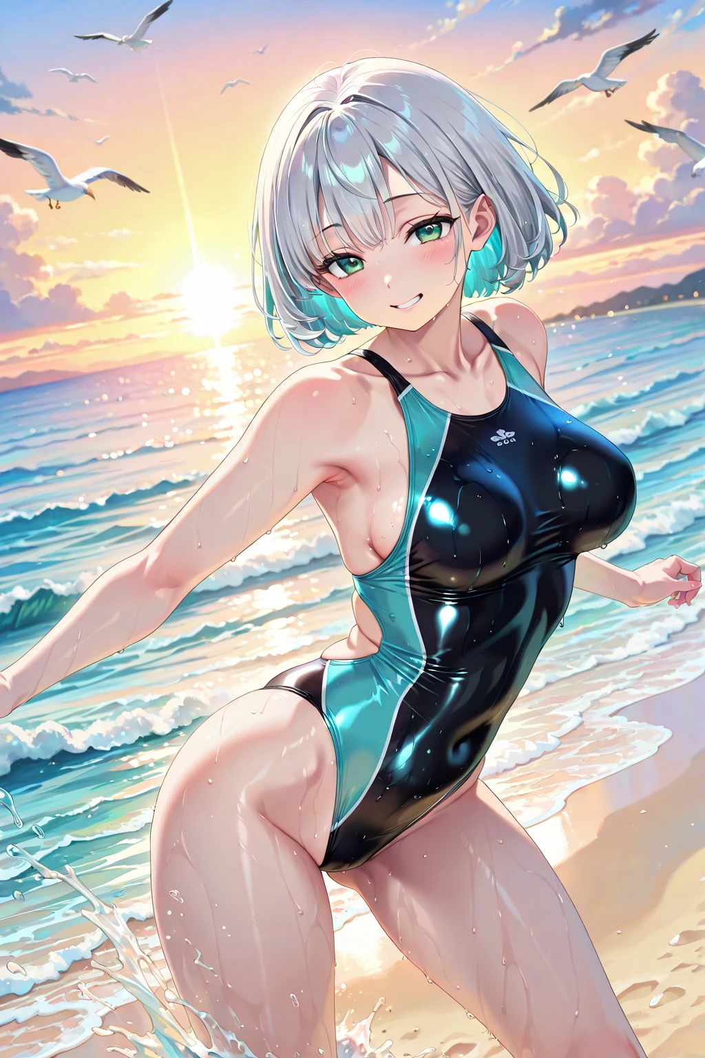 (highest quality,4K,High resolution,masterpiece:1.2),Very detailed,Beautiful details, Teenage body,Expressions of joy,Furina character, 16-year-old teenager,
Happy expression,Walking around the city, Shiny Hair,brake,one-piece swimsuit, handstand