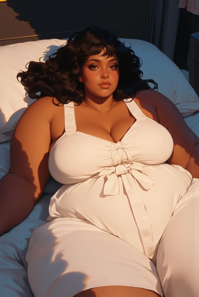  female、1 male、(european:1.2)、(blonde)、(Super beautiful)、(beautiful face:1.5)、30 year old womanl、gray blazer、(short skirt)、white shirt、large bedroom inside mansion (A single black man laying on his back, in-bed wearing shorts, in-center of composition) A diverse group of five young adult Americans, representing different ethnicities and characteristics, wearing yoga-pants and tank-tops, displays their unique beauty with perfect bodies, large breasts, wide thicc-hips, Among them, there are blonde young adult girls with auburn hair, emanating an air of natural elegance. Brown young adult girls with silky locks and a captivating sheen show off their exotic beauty. Also present are black young adult girls with stunning curly hair, highlighting their authenticity and cultural pride, (the women surround a singular BLACK MAN with short-hair, from all sides) (in a bed) the women kiss the singular Black Man, touch the singular Black man, masterpiece, high details, high quality, best quality.