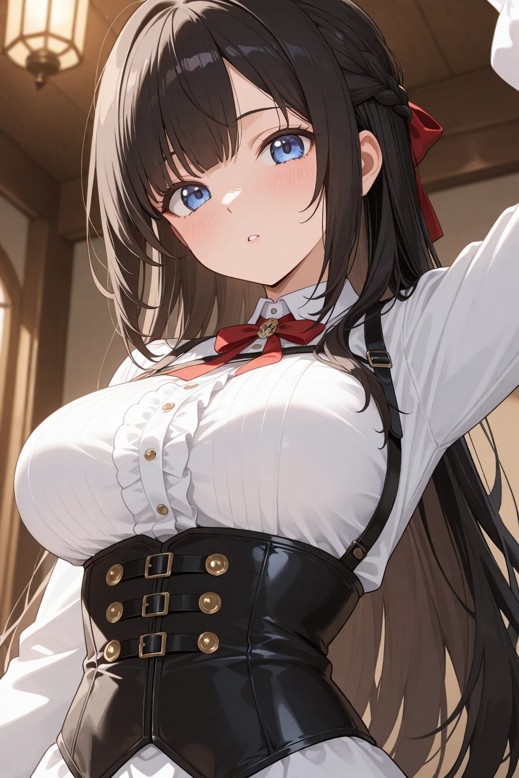 (masterpiece:1.4), (highest quality:1.4),Cute beautiful girl、Cute beautiful eyes、 (Perfect Face)、very cute、Large Breasts、A one-piece dress that exposes her nipples and private parts、Large areola