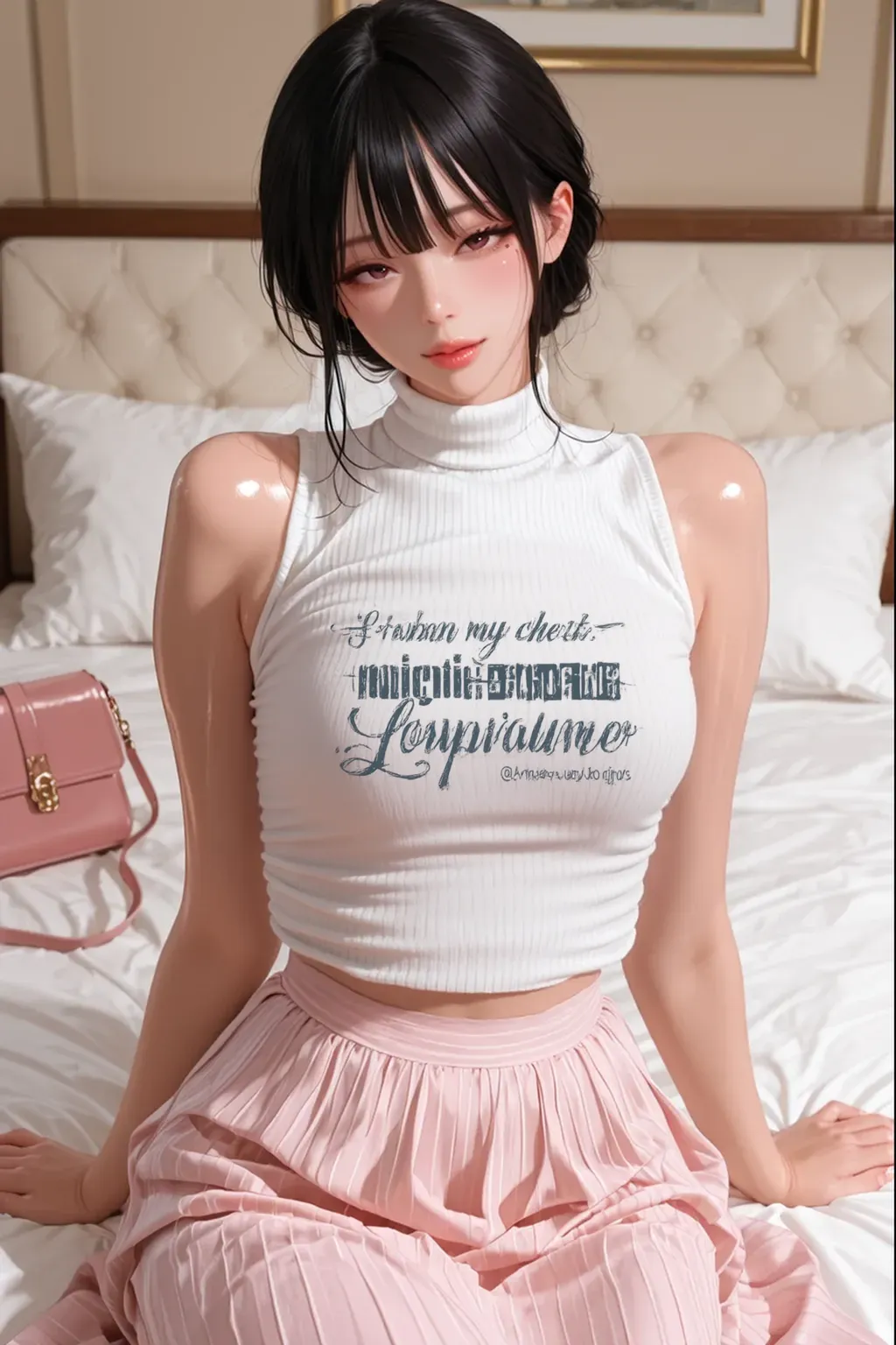 masterpiece, 8k, Award-winning photo, photoRealistic, Realistic, Very detailed, Ultra-high resolution, Japanese Idols少女,Mature Woman,Wavy hair with bangs,(Bright rouge lips) , ///one person, The most beautiful, 20-year-old , (sexy, Japanese Idols), (Pink Hair:1.3),ponytail///Human details Shiny skin , Detailed skin , Beautifully detailed face , Beautiful details , /// (double eyelid, Droopy eyes), (Huge breasts,unbalanced,Beautiful breasts:1.2), Sunburn, ///((Crossing your legs)), ///(Bedroom:1.3), Blurred Background, /// jewelry,Earrings,necklace,(sexyな唇:1.5),(whole body,A tall beautiful woman is standing:1.5),plump,((Off-the-shoulder blouse)),,
///Finished ultra-Realistic textures, RAW Photos,Shine,(Your body is wet:1.6)