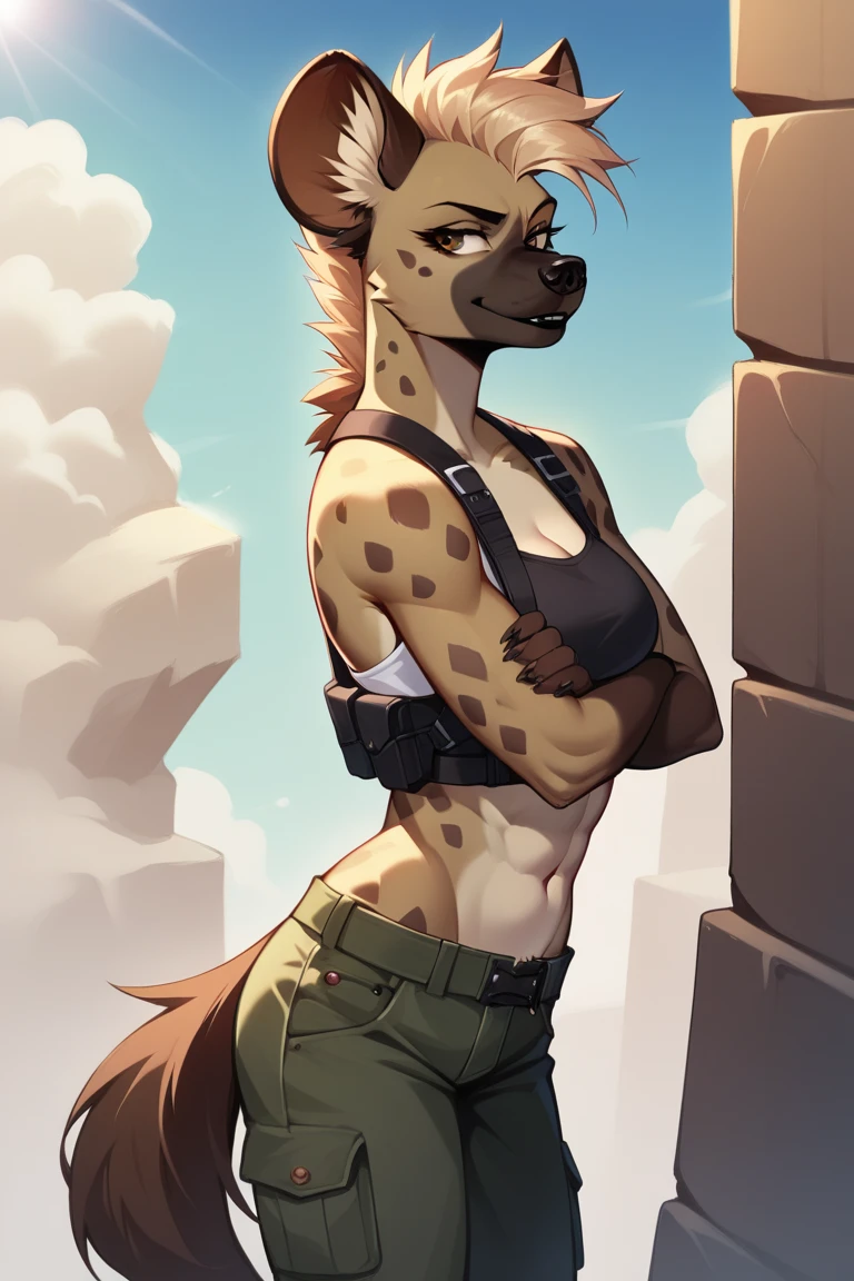 solo, (beautiful female:1.4), (nice shark girl),  ( fit, abs), busty, big erect breasts, erect nippleslips,  slim waist, (black hair),  ( female shark | Lara Croft ), (((female))),  orange body scales, white belly,  (kemono:1.4)
( khaki shorts ), lightblue crop top, ( two pistols-gans ( on hips | in hands )   ), wide belt, thick and long braid, (red round glasses of Lara Croft :1.2), red glasses, ( small backpack on her back:1.2),  e621, (female body), seductive body, sexy, 
 shark tail, cameltoe,  (body portrait), [slim swimsuit], 
(detailed eyes, detailed pupils, yellow eyes, glowing eyes),
(outdoors),   ocean beach , candle, night, (particles ,firefly, blue glowing), torch, seeker of adventures
detailed background, photorealistic, realistic hands, 8k HD,
(dark shadows, wide dynamic range, hdr, low light:1.2),
by (by Pino Daeni, (by ruaidri), (by virtyalfobo), (by Kenket). by iskra, by darkgem,