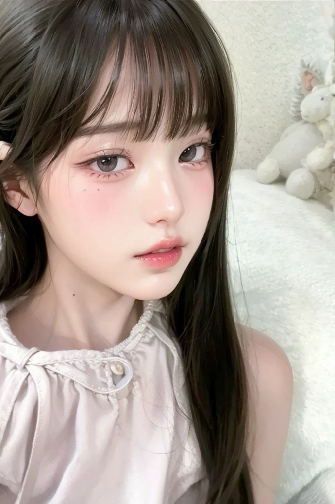 absurdres, (masterpiece, best quality), (ultra-detailed), extremely detailed,super high resolution, (Top Quality photorealistic Illustration), (Super Definition), (best quality,masterpiece:1.0),(cute illustration), (high Saturation:1.2), highres, ultra-detailed, 32k,8k resolution, intricate details, cinematic scene, detailed background, Soar (High chroma),(Sparkling),bathroom, depth background, in the sandy beach, ocean, splashing, blue sky, windy, rim light, sunlight, beautiful lighting, strong light,BREAK (1 girl) (kawaii), (cute), Beautiful and delicate eyes, Delicate and beautiful face, Facial accents, Perfect figure,(open shirt), (show off small nipples:1.6), (small areolas), Uniforms、bright expression、short bowl cut、Young shiny shiny white shiny skin、Best Looks、Natural black hair with dazzling highlights、shiny light hair, (short hair), silky straight hair、Beautiful bangs that shine、Double eyelids、eye liner、Glowing crystal clear attractive big brown eyes,(Very beautiful nice cute 14 year old Nordic girl)