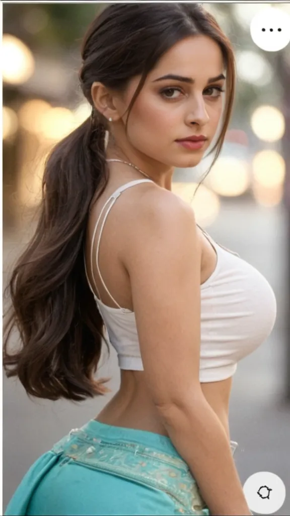 agressive girl, grinning, cute, rear, (((sitting at desk, Strapless low-cut top , shiny plastic pants, torn, ))) thick calves, (((textured pants))), (((Hyper realistic))), (((ultra quality 32k))), (((masterpiece))), (((hyper detailed textures))), (((perfect face))), (((braided pigtails))), (((intricate details))), (((big ass))), (((huge breasts))), (((sexy latina))),