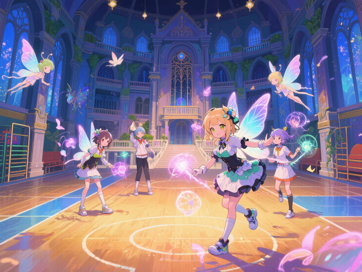 Group image of a group of Asian women posing for a photo,The upper part of the body、one girls、i have silver hair color、Two-tone、(Pink Highlight Hair、Curly hair,floral headband、very Bigger breasts、Sorcerer、whore、idol、garterbelts、off shoulders、Dancing、Jumping、Has a shining wand、Countless glowing spheres float、Glowing soap bubbles、cgstation ,ulzzang,(color),Multi-colored clothes, Popular on bbwchan, Yan Juncheng, Girls' Generation, Pink complexion(((Many female dancers)))動物illustration,mixed species,different kinds of animals,various species,diverse animals,digimon evolution,ultimate evolution,Perfect body,ultimate body,horse,Anthropomorphic,digimon evolution,ultimate evolution,Perfect body,ultimate body,UFO,有是horse,Anthropomorphic,best quality,Super detailed,Realistic,(真實Art,概念Art:1.2),humor,天horse行空的imagination,quirky style,Cartoon creatures,Crazy combination,chaotic scene,,creativity,Art,mixed species啟發,Pokemon style,Love to play、whimsical、Colorful、Playful、imagination、Mysterious atmosphere、Cute characters、unique design、fictional animals、eye-catching、Attention to detail、Colorful、expressiveness、Entertainment、Unconventional、Stimulate、various kinds,animal diversity,harmonious relationship,peaceful coexistence,animal world,Art表現,Beautifully illustrated creatures,Amazing fusion,hybrid animals,Unusual biological pairings,口袋妖怪Art風格,數碼寶貝關鍵Art,杉森健Art,Maki Haku,位圖Art,釋放imagination,charming depiction,Case,Interesting visual storytelling,Rich creativity,Wonderful composition,自然的Art靈感,迷人的Art作品,Rich narrative,whimsical的故事,Playful的詮釋,富有imagination的設置,獨特的Art表達,Lively and dynamic,images full of energy,stunning details,精心製作的Art品極品,masterpiece,illustration,Mecha,mechanical,Fluffy tail,mechanical腿,(fluorescent色:1.5),(Laser purple light:1.1),Foxfire,fluorescent
