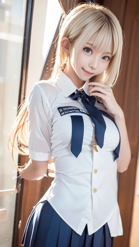 Small breasts、Idol、Hide your chest、uniform、 ((Gal Hairstyles)) blonde, 