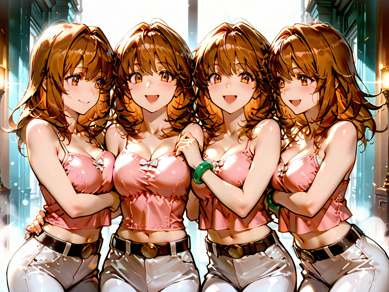 (masterpiece, best quality), best quality, (ultra-detailed), (3heads:1.5), 1girl, (son biten:1.3), masterpiece, best quality, ultra quality, ultra resolution, ultra detail, lime, orange, and blue top, crop top, ((stomach)), midriff, (()), lime, orange, and blue skirt, normal ears, , short brown hair, very long hair, wavy hair, sidelocks, crimson eyes, detailed eyes, parted lips, headband, sweat, cute, toned belly, hand on own , eyelashes, (25 year old woman:1.3), (masterpiece:1.5), (best quality:1.5), (beautiful detailed), extremely detailed CG, extremely delicate and beautiful, depth of field, (finely detailed face), (perfect details:1.2), (mature female:1.3), wide , slender, large veiny , 16k resolution, highres, high quality, high definition, extremely detailed, masterpiece, short brown hair, long hair, alluring presence, braid, short skirt, close up, very big , huge , young, bob cut, pigtails, monkey tail,
