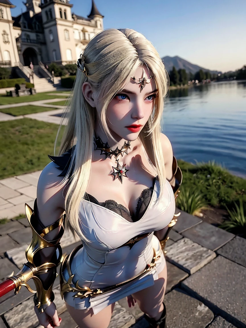 Ultra-detailed complex 3D rendering of the face, (masterpiece, top quality, octane rendering,), glamour shots full body image, very beautiful young elves, cleavage, (highly detailed skin: 1.2), (exposure: 1.1), ((blue micro bikini: 1.95)))). , 8k, (((very soft breasts)), (((conspicuous large pink areola)), beautiful Caucasian woman with white skin with full soft breasts with big buttocks, one, long braided hair, big breasts, dynamic angles, (((huge breasts: 2.4)), ultra-realistic photos, ((((((silver hair)))), futuristic urban background, facial muscles, (((((detailed and glamorous silver crown)))), In the style of Marvel Comics, ArtStation Trends, Clear Focus, Intricate Details, Very Detailed, Detailed Green Eyes, Sharp Focus, Digital Rendering, Professional, Abs, Lip Gloss, Glossy Skin, Sexy Pose, Golden Tattoo All Over Body, Silver Pattern All Over Body, Silver Lame Skin, Gold Glitter Skin, Mansuji, Buttocks, Jeweled All Over the Body, with silver scales, silver hair,