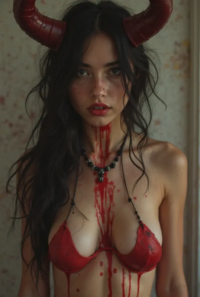 black and white and blue and red, (best quality, ultra-detailed, high resolution, extremely detailed cg), wide shot, dead angel stand on cliff edge, she is very beautiful, she like blood and sea, bloody rain, mystical, fanatic, intricate, surreal, delicate