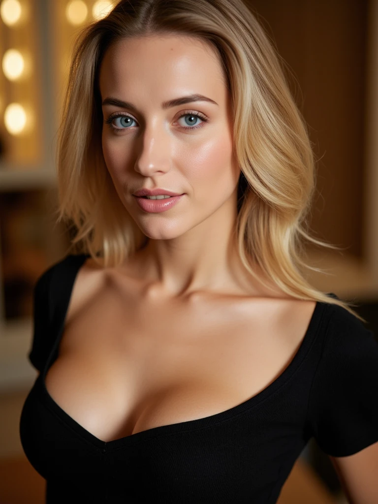 score_9, score_8_up, score_7_up, score_6_up, score_5_up, score_4_up, realistic style, photo, photorealistic, high detail, (sharp), cinematic lighting, portrait of charming Anastasia Kvitko, big breast, black bra, looking at viewer, low light, low key, tag1, tag2