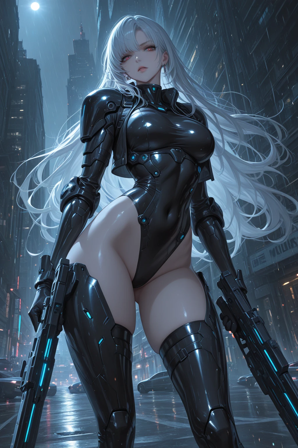 cinematic,Arkonidina, red iris, Stunning white hair of a beautiful woman in micro rope bikini standing in a futuristic setting. Beautiful leg with long barrel socks She is in the setting of a mysterious city embraced by a galaxy full of stars, representando a prosperidade. Sua pele de porcelana brilha, radiating ethereal beauty. Her long flowing white hair, pure as freshly fallen snow, caem em cascata pelos ombros e busto, emphasizing your real presence. Overknee boot socks lying on a tree. fantastic eyes,((imagem frente e verso da personagem))fotorrealista