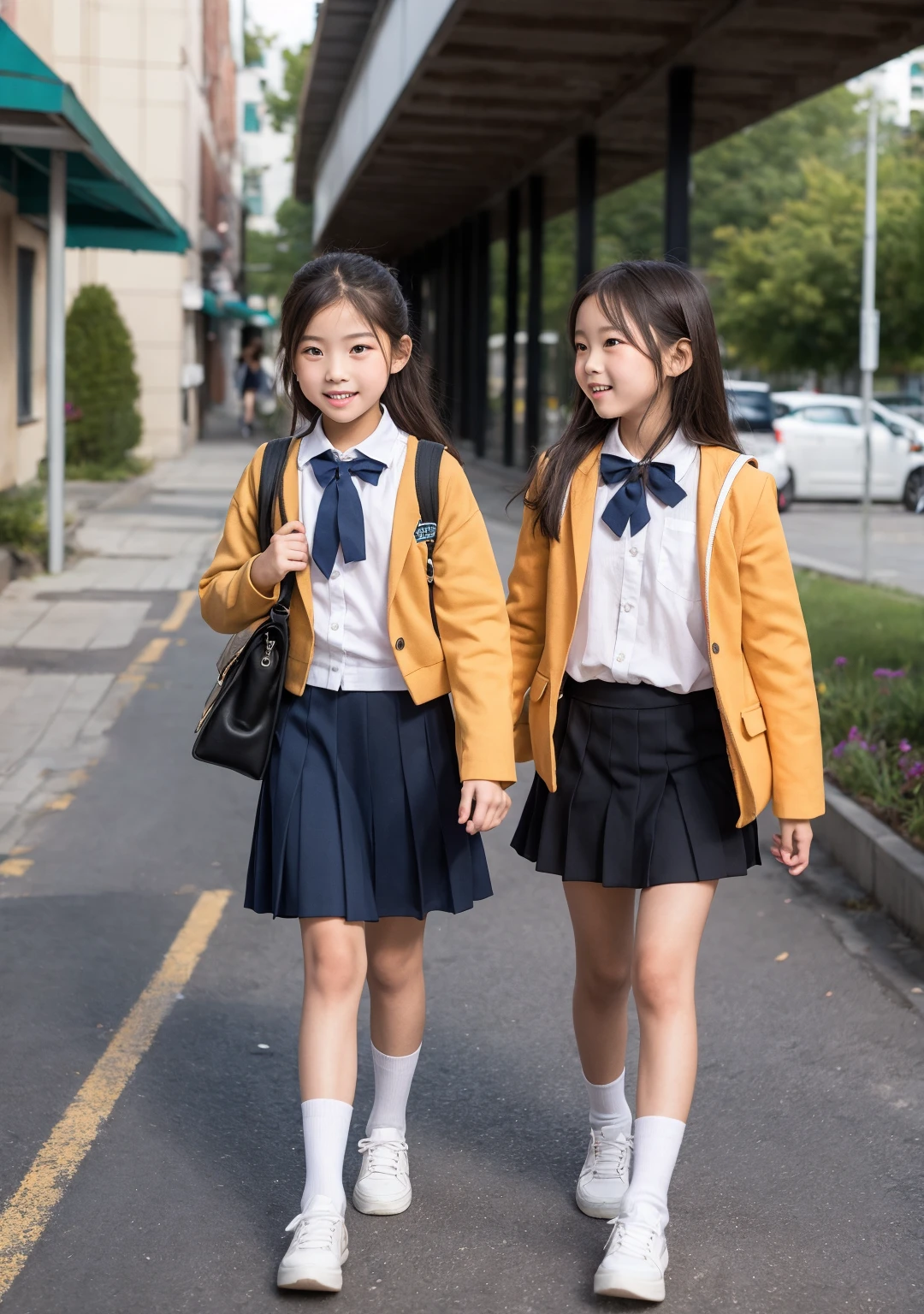 Very short skirt。Kindergarteners