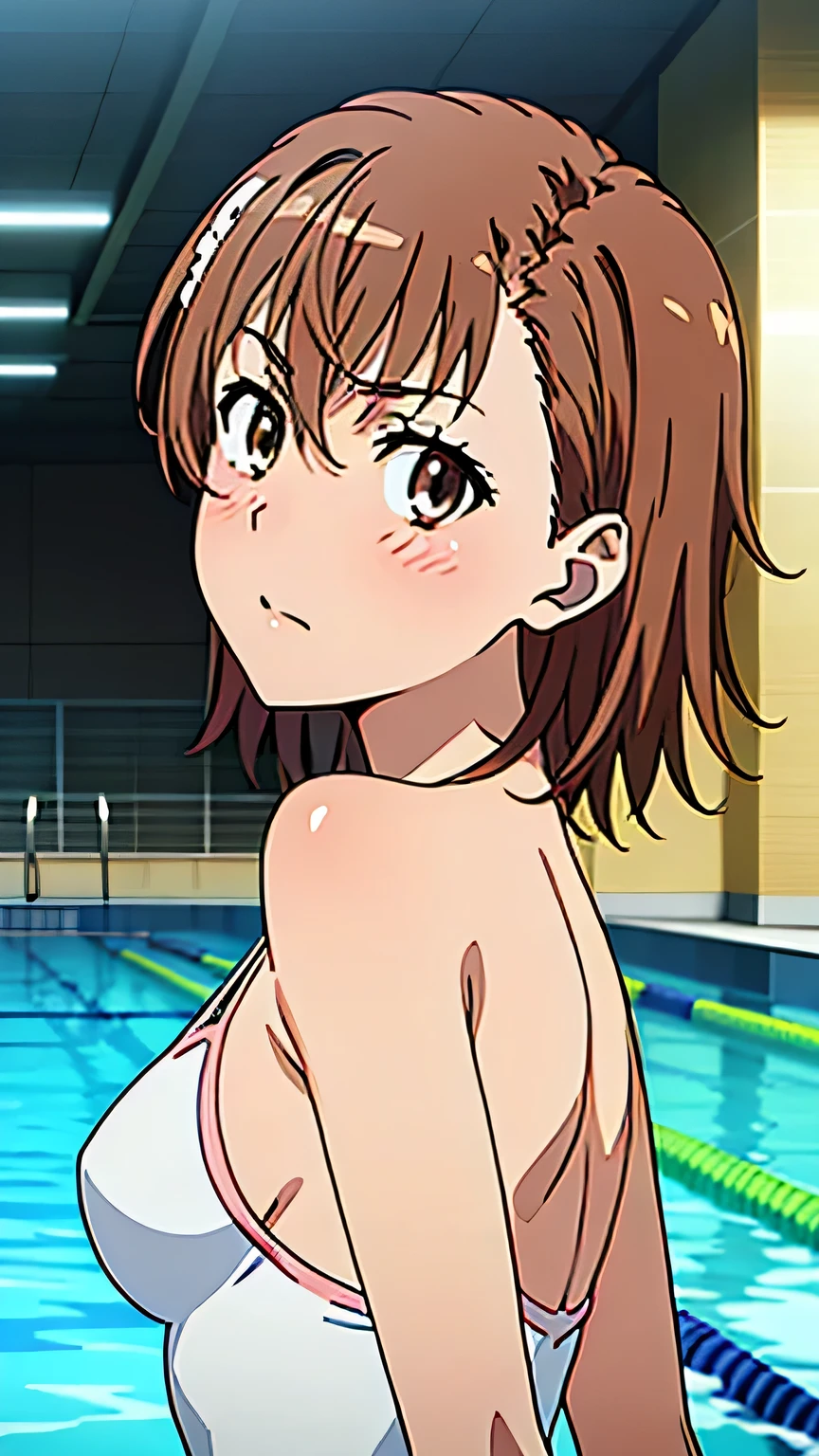 beauty smile blush Brown Skin Sunburn marks on school swimsuits Black Bikini tits Female organ 濃いPubic hair sticking out Pubic hair sticking out Half naked Underarm Proudly Hands on hips Indoor swimming pool