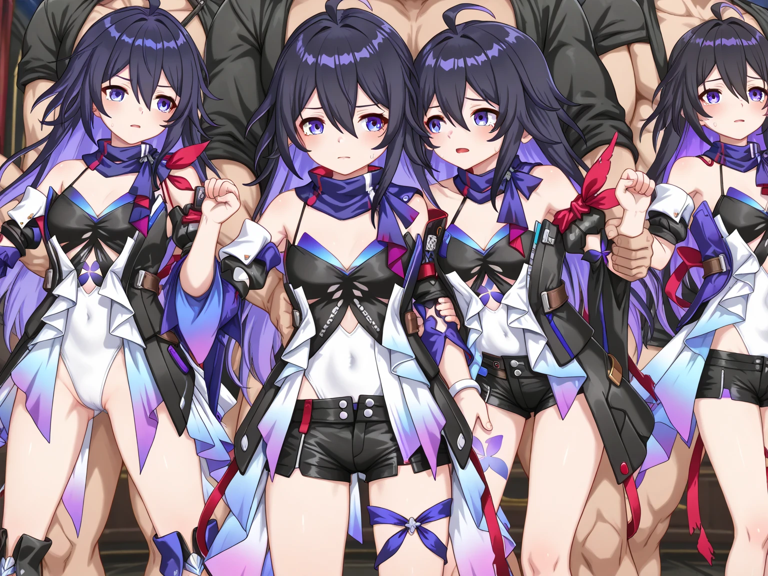 Anime Girls in lingerie posing in a dark room, seductive Anime Girls, ,, , Naughty, Naughty anime style, , beautiful alluAlsog anime teen, ( ( Stop 4 # ) ), (Anime Girls), Run, On pixiv, Also, beautiful alluAlsog anime woman, Sexy pose