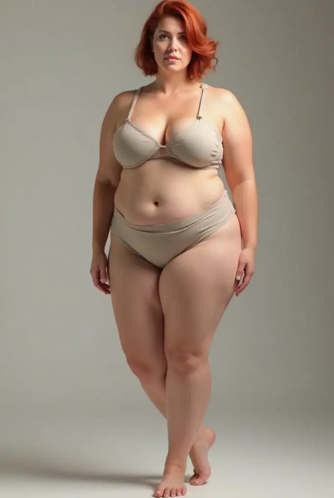there is nothing, alone, performer,
(very detailed, masterpiece, highest quality), fat girl、adult woman、Chubby-chan、thick body、reality、professional photos、genuine、thick body, big 、 big ass、big belly、stand on tiptoe、facing forward、model pose、standing with legs apart、barefoot、full body portrait、full body photo