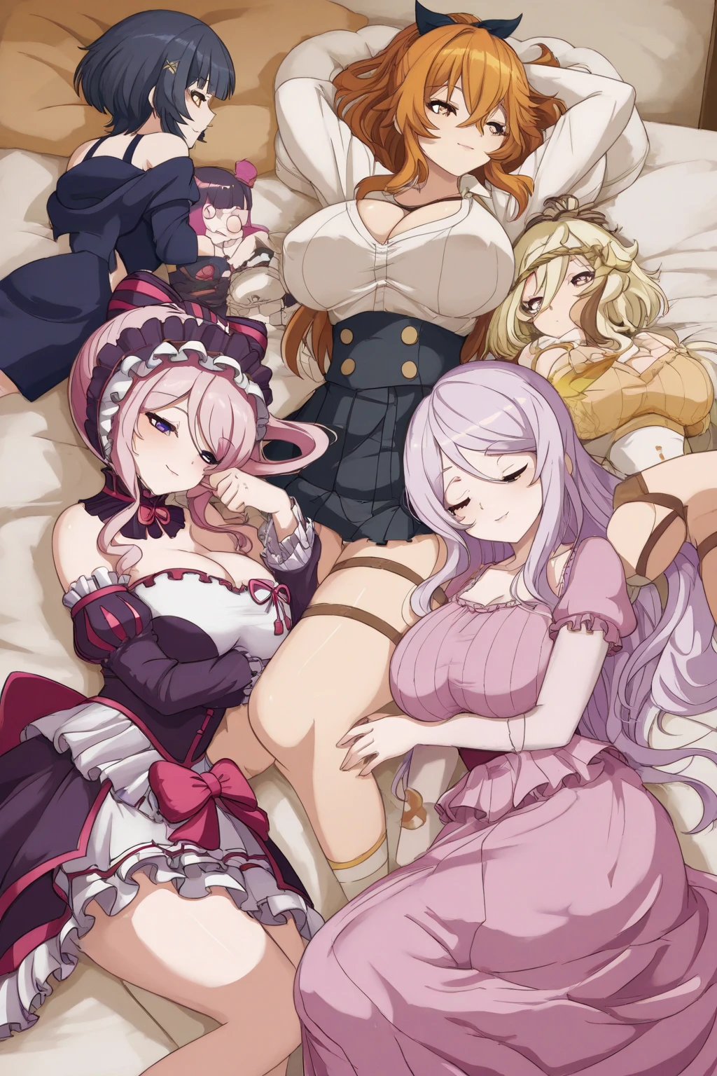 The prompt is: voluptuous, thick thighs, 8K, 4K, best quality, high resolution:1.2), cute anime face, noise reduction, sparkling blue eyes, cheerful smile , open your mouth and laugh ,rounded, naked, barefoot, toned abs, muscular arms, muscular legs, in a bedroom , young face, anime chic eyes, at church, ((Doggy Style)), brown long hair, twin girls, wearing a strapon, (((have sex with girls)))
Please note that the prompt should be in English and should not include any explanations or sentences.