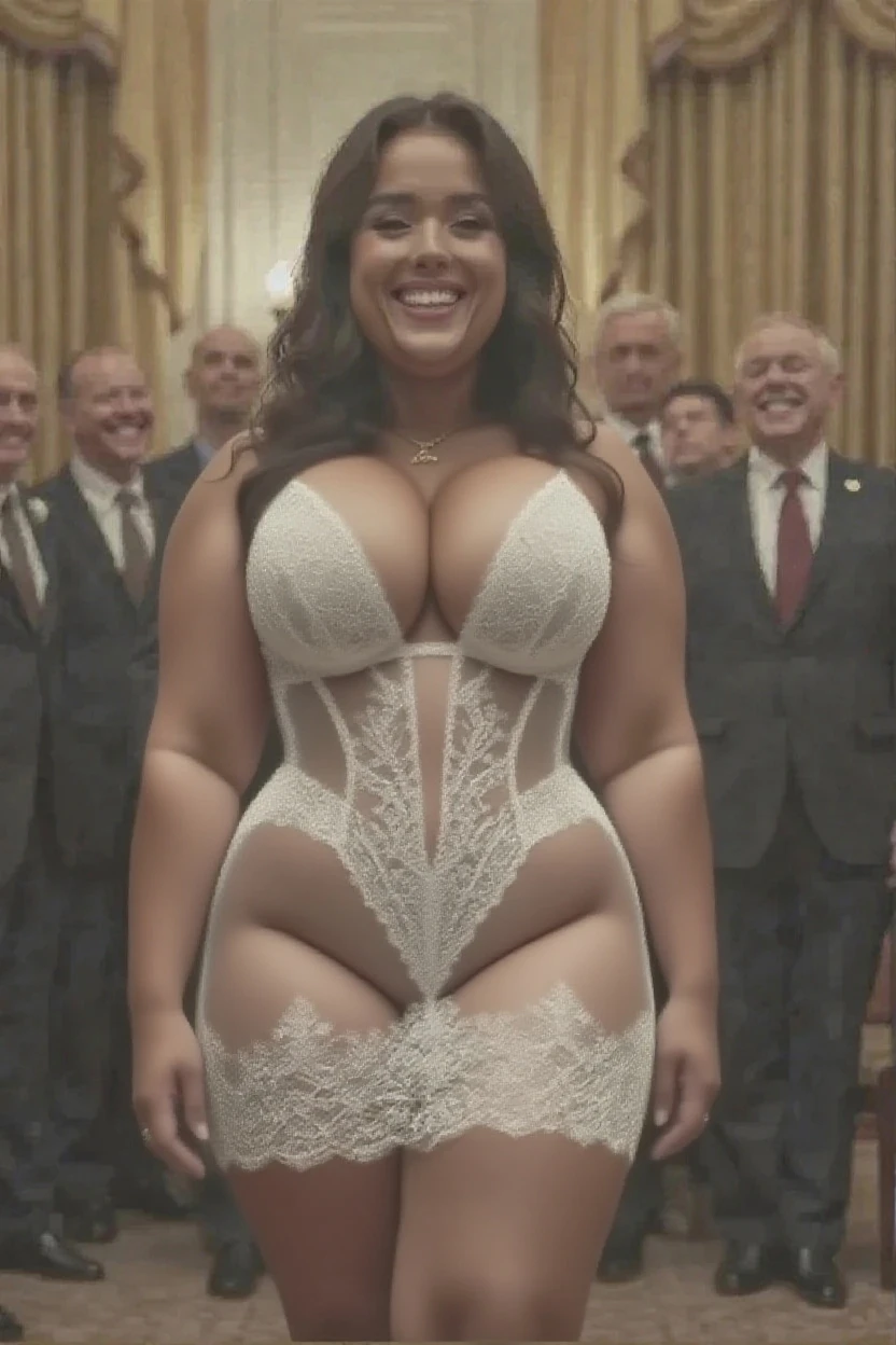 ((16 year old a very cute girl is squatting and a man in the suit in the back is talking to her, she is wearing a white silk extreme micro string, a loincloth of white silk string at crowded 5th Avenue Boulevard)), (((Huge breasts :1.6, and droopy breasts:1.5))), (8k, RAW photos, highest quality, masterpiece),(Realistic, Photorealistic: 1.9), ((full body shot)), (highly detailed skin:1.2), ( :2.0) (exposed:1.5), (exposed breasts:1.5), (large :1.3), (peeing :1.5), (exposed back:1.5), (exposed shoulders:1.1), (large :1.6), (exposed crotch:1.5), photography, masterpiece, best quality, dark grey background, (a beautiful caucasian girl with beautiful blue eyes, gorgeous light pink curly hair, white skin, Huge soft breasts and beautiful abs, two nipple, two areola), various pose, Ultra-detailed face, (large and areola :1.8) Detailed eyes, ((no close up)), ((She is wet)), (long hair :1.5), (braid :1.5)