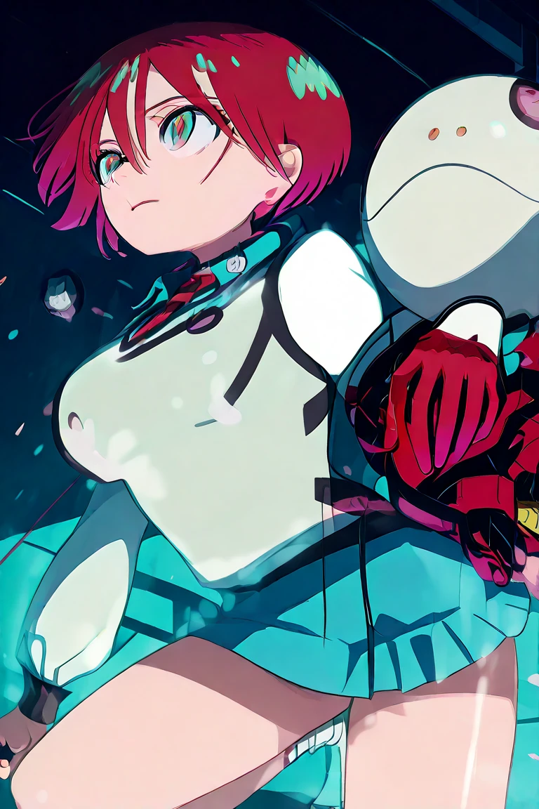 Anime illustration、highest quality、Fantasy、Voluptuous Companion、Red Hair、carnival、stall、Rash guard、Bikini pants、Xenoblade Chronicles 2、Homura、Big Breasts、Thick legs、Beautiful, shining eyes、smile、Noise Reduction