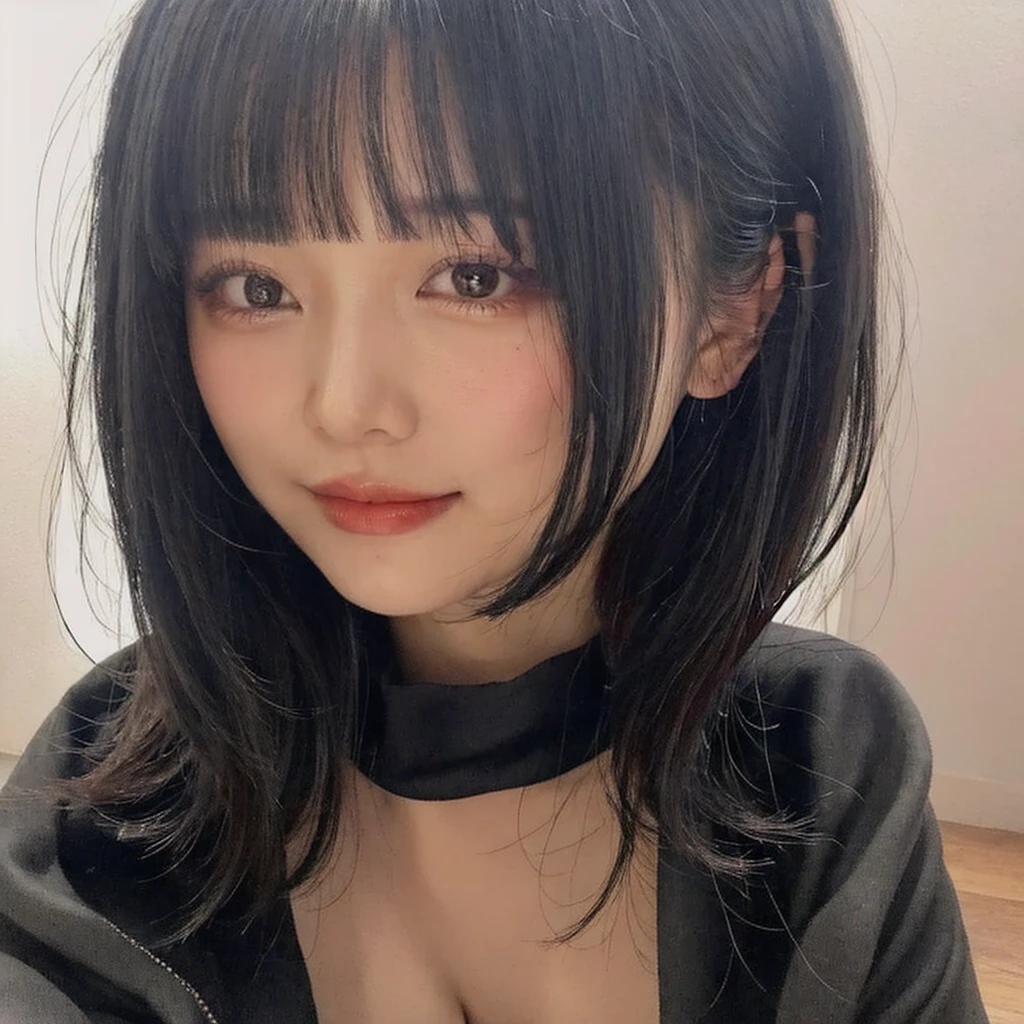 Everything is beautifully detailed:1.6,masterpiece、Highest quality、1 Girl, alone, alone focus, Cowboy Shot, Portraiture, Oversized hoodie, Blue and white hoodie, half水彩画, half, ((Black Hair)), (Shiny hair), (Gradient Hair :1.5), Curly Hair, ((Beautifully rendered delicate eyes)), Very detailedな目, Sunburn, (Dark caramel skin:1.1), Highest quality, Very detailed, White Background, Simple Background、{huge|big|hugeな|Mega} chest:2, chestの谷間:2、開けたchest、Perfect Anatomy、Cute Smile、Short Hair、bangs、Put out your ears、beautiful long neck