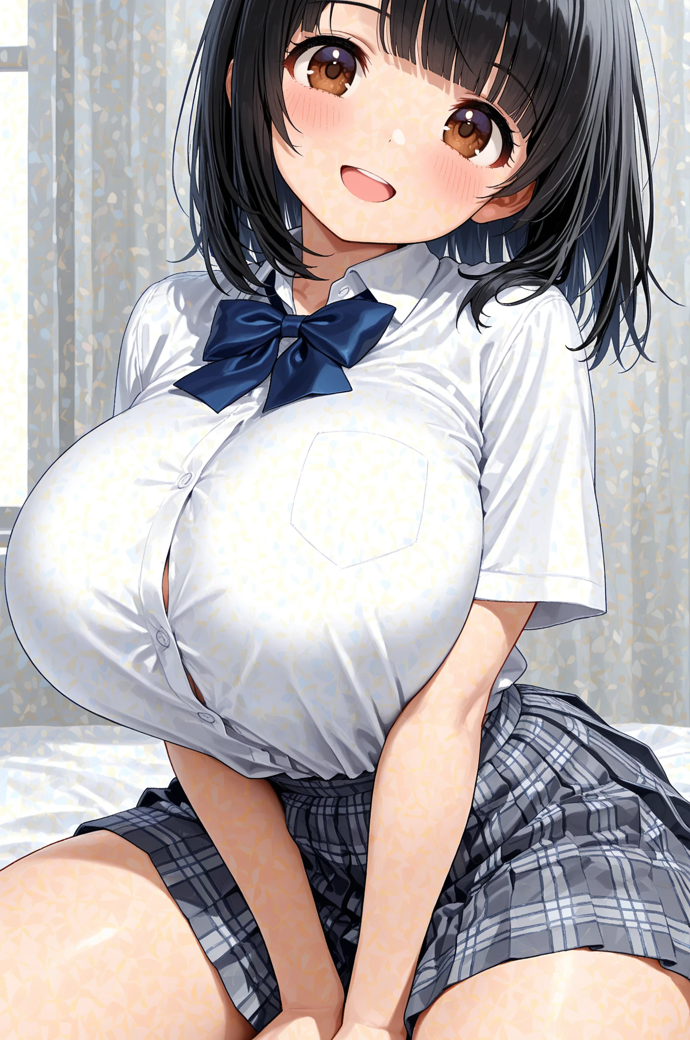 nsfw,(teenage girl),(kawaii),(1 man and 1 girl are having sex:1.5),(big eyes:1.2),{light brown hair,bob cut,(very short hair:1.5),straight hair,bangs,cornrow},break,(show off breasts),(nude),on bed,cowgirl position,leg lift,spread legs,from below,ceiling,thigh focus,(huge breasts:1.6),pepperoni nipple,(big penis:1.2),{school uniform,white short sleeve shirt,school skirt},(cum in pussy:1.7),(cum on body:1.4),(embarrassed),(cry),(shocked:1.3),open mouth,break,black hair rings,(fine eyes and skin),(detailed facial features),(perfect style),(beautiful face),(head shot),(wet:1.2)