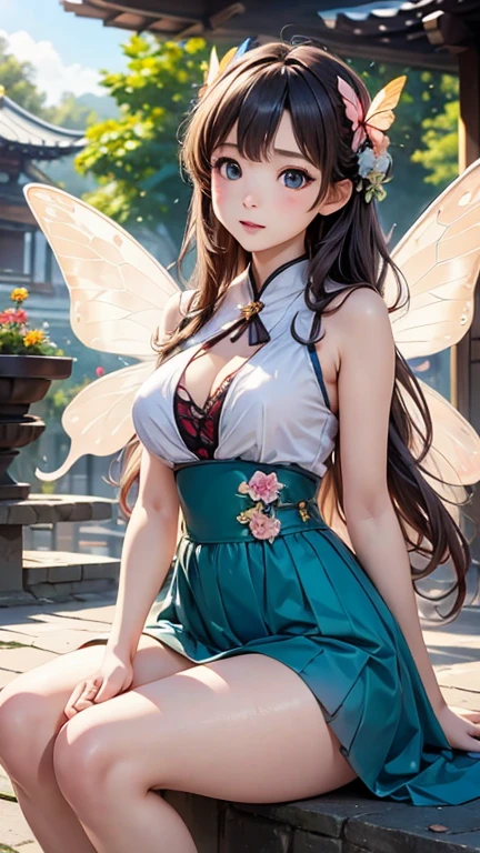  Make a picture where a beautiful fairy is bound,flirty eyes, bound, she wearing a sheer skirt,gr3ysh33r