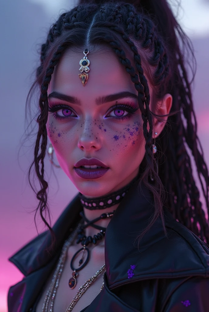 analog style,  hyper realism, photograph of a [Indian:Russian:0.5] sultry necromancer, age 19, complex iris, strange eyes, magical fantasy setting, captivating face,  billowing, (short hair:1.2), (esoteric tattoos:1.2),  (detailed skin:1.1), artistic, pores, sinister, dark, baroque, occult, unique, photorealistic, realistic,  <lora:more_details:1> <lora:zoom_slider_v1:6.5>